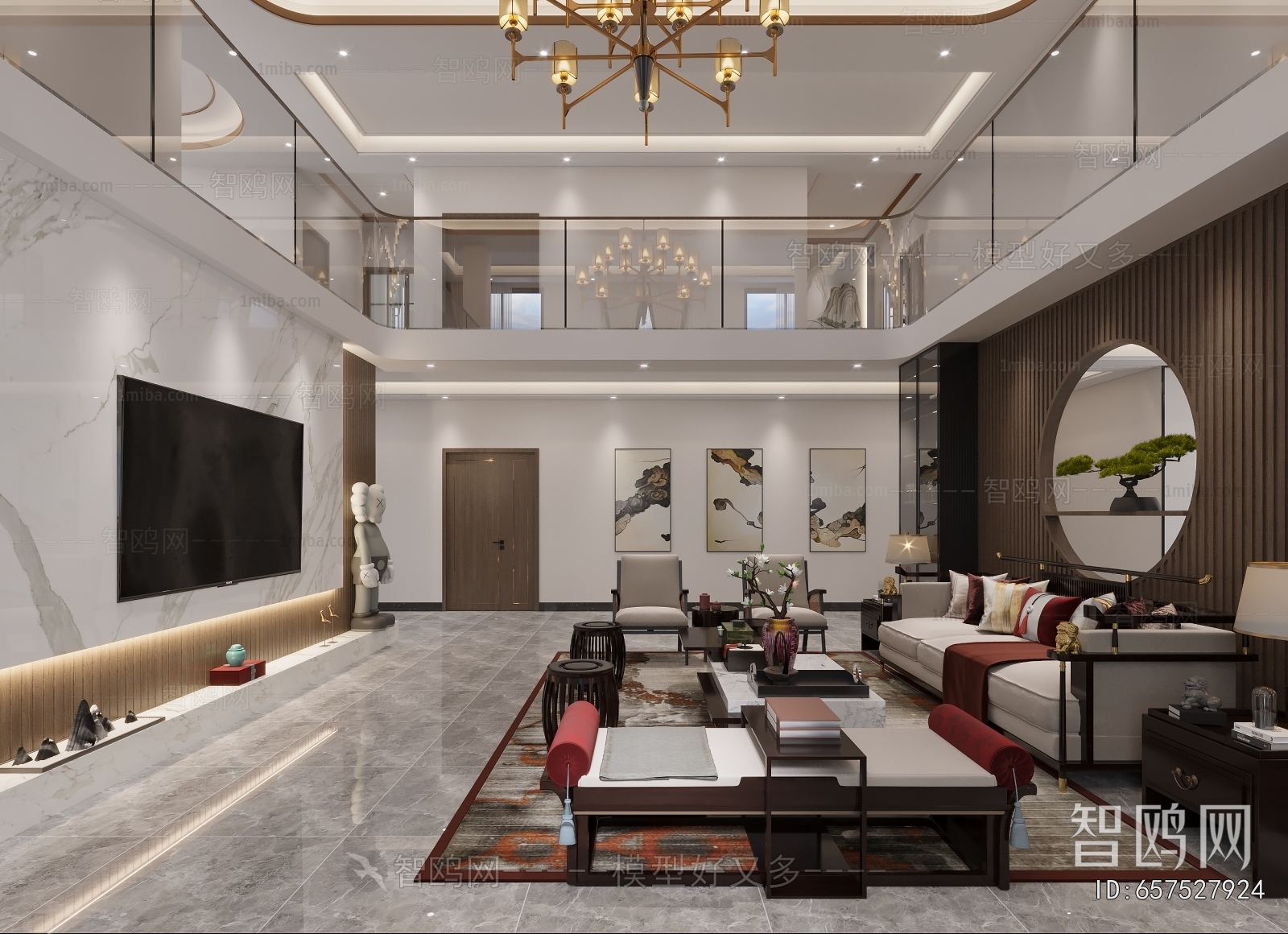 New Chinese Style A Living Room