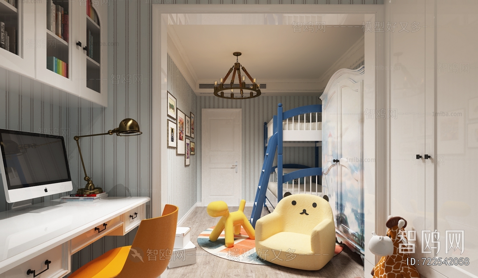Nordic Style Boy's Room And Son's Room