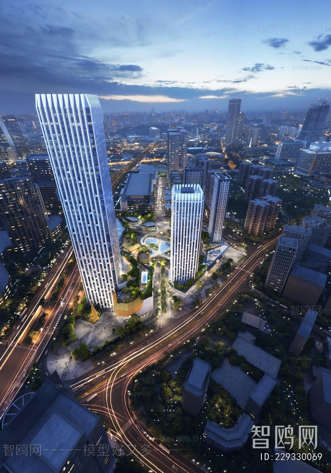 Modern Architectural Bird's-eye View Planning