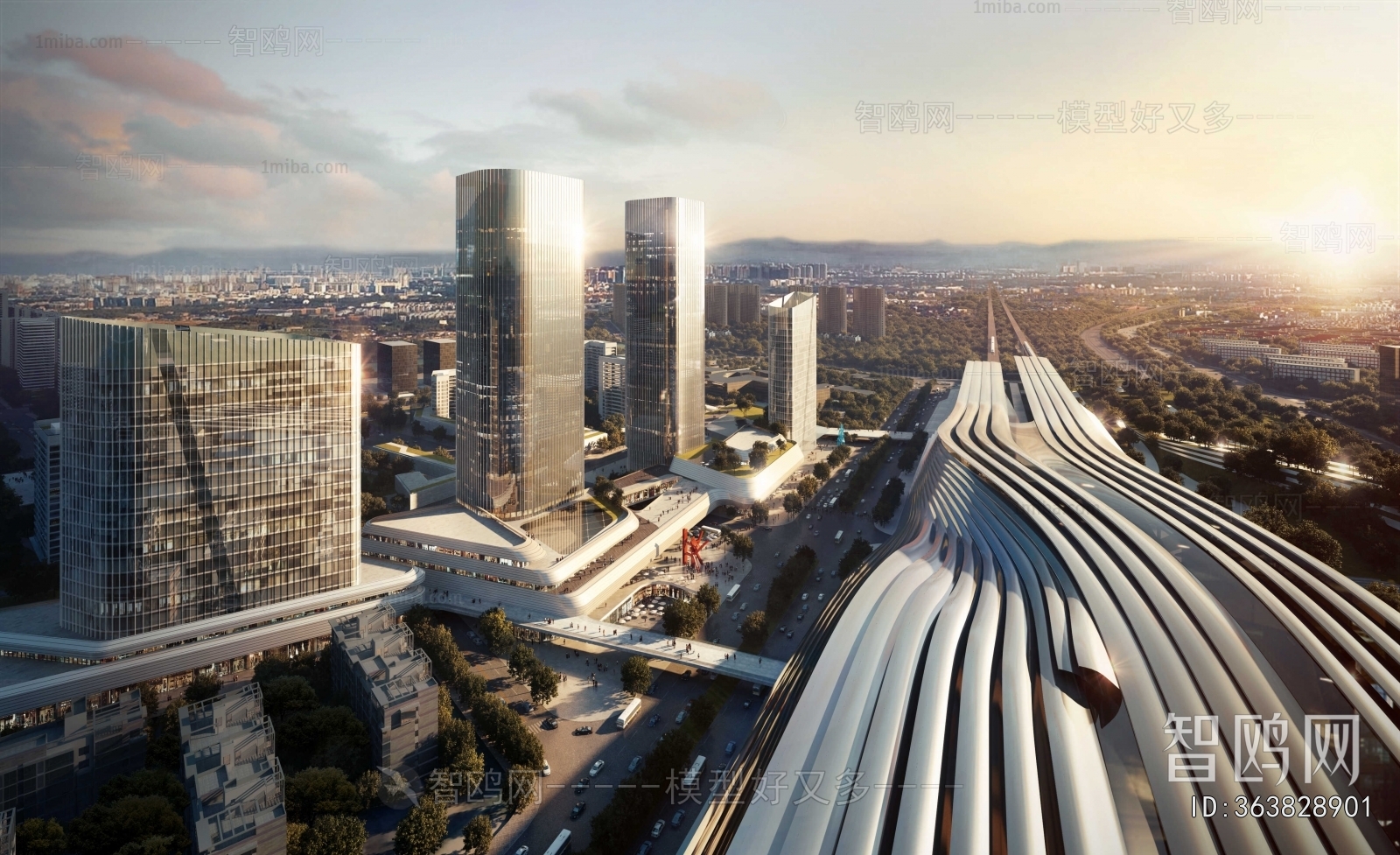 Modern Architectural Bird's-eye View Planning