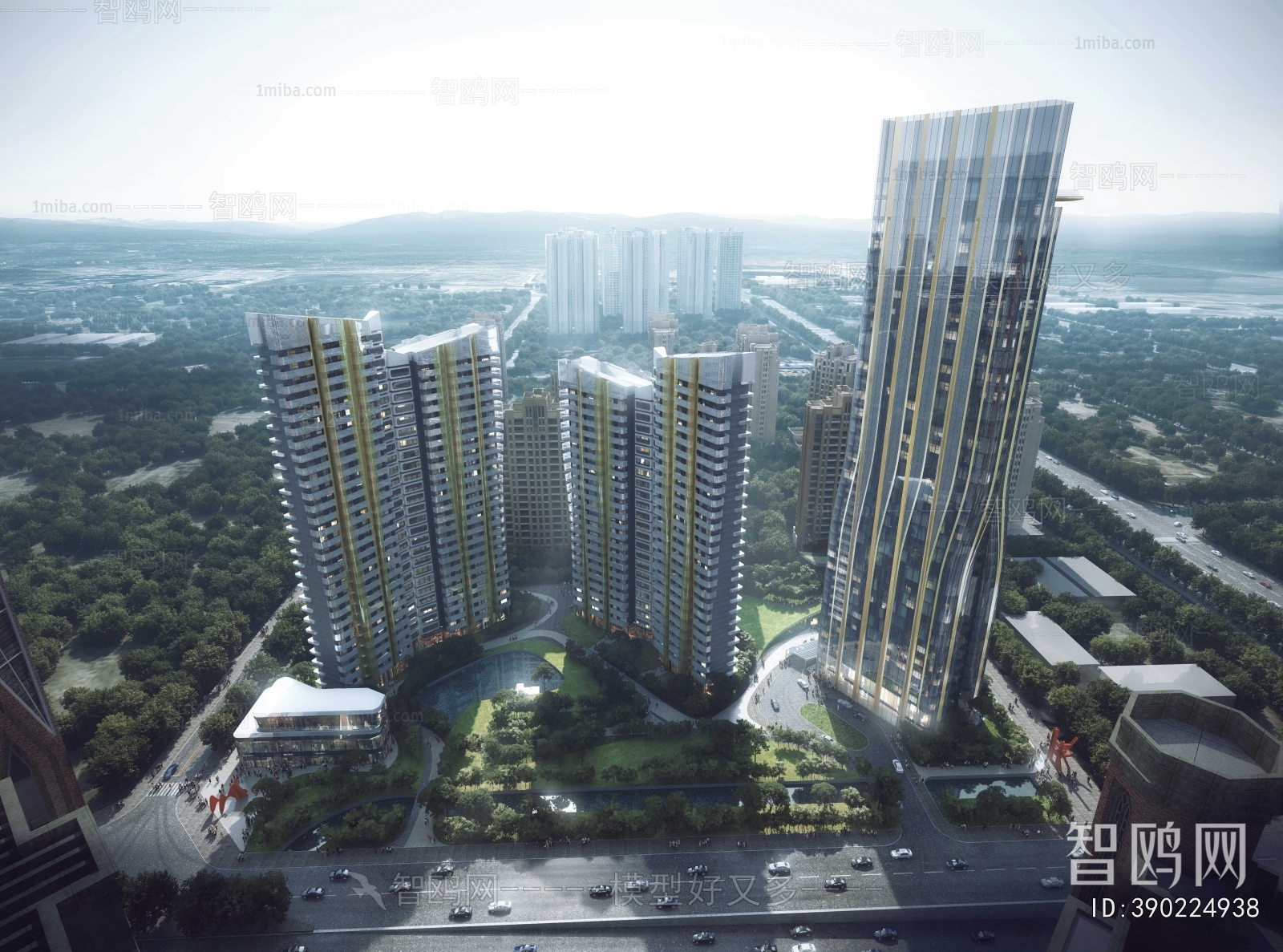Modern Architectural Bird's-eye View Planning