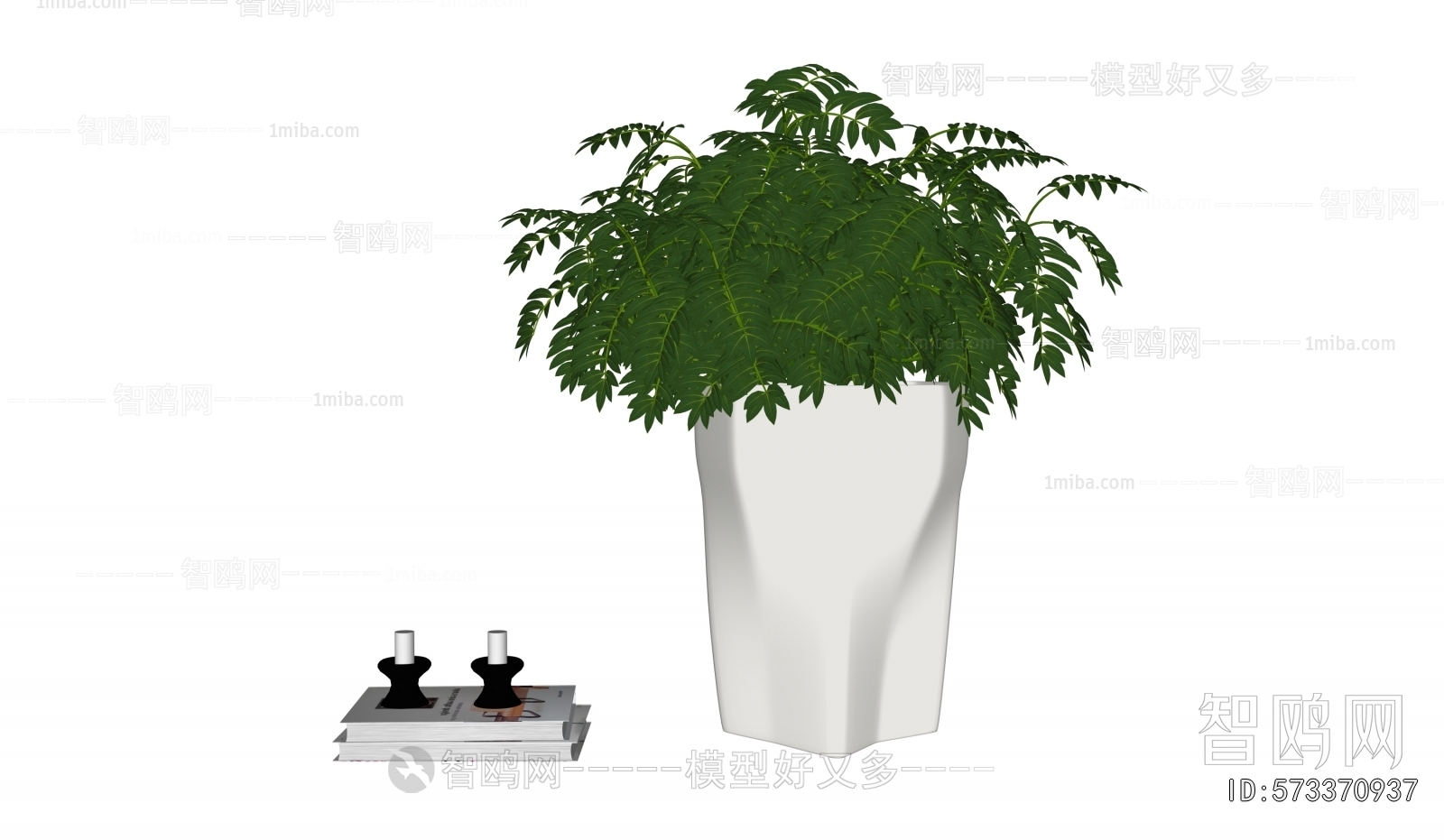 Modern Potted Green Plant