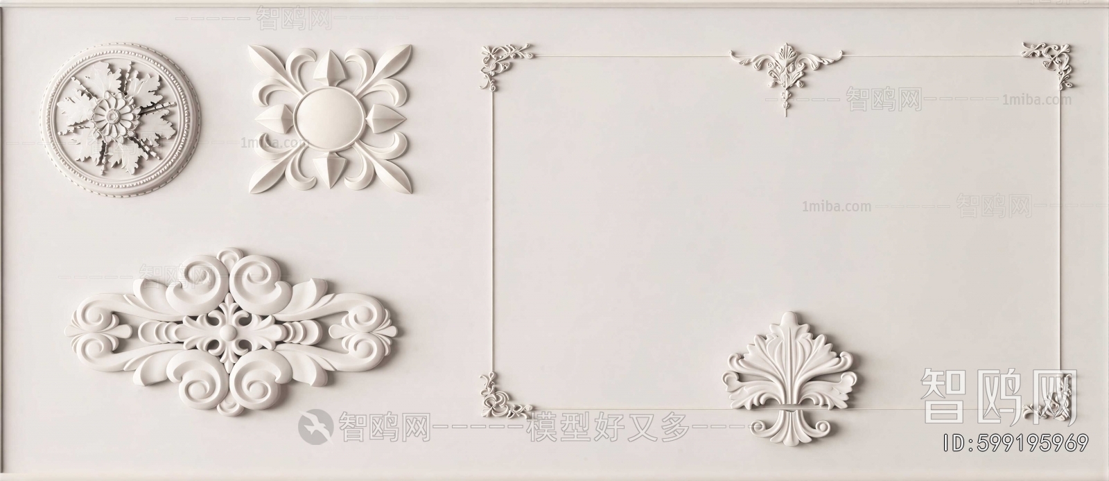 European Style Plaster Carved Top Plate