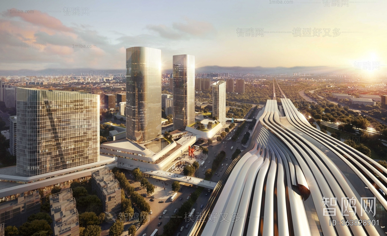 Modern Architectural Bird's-eye View Planning