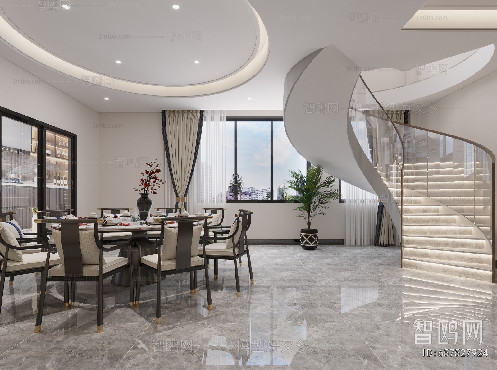 New Chinese Style A Living Room
