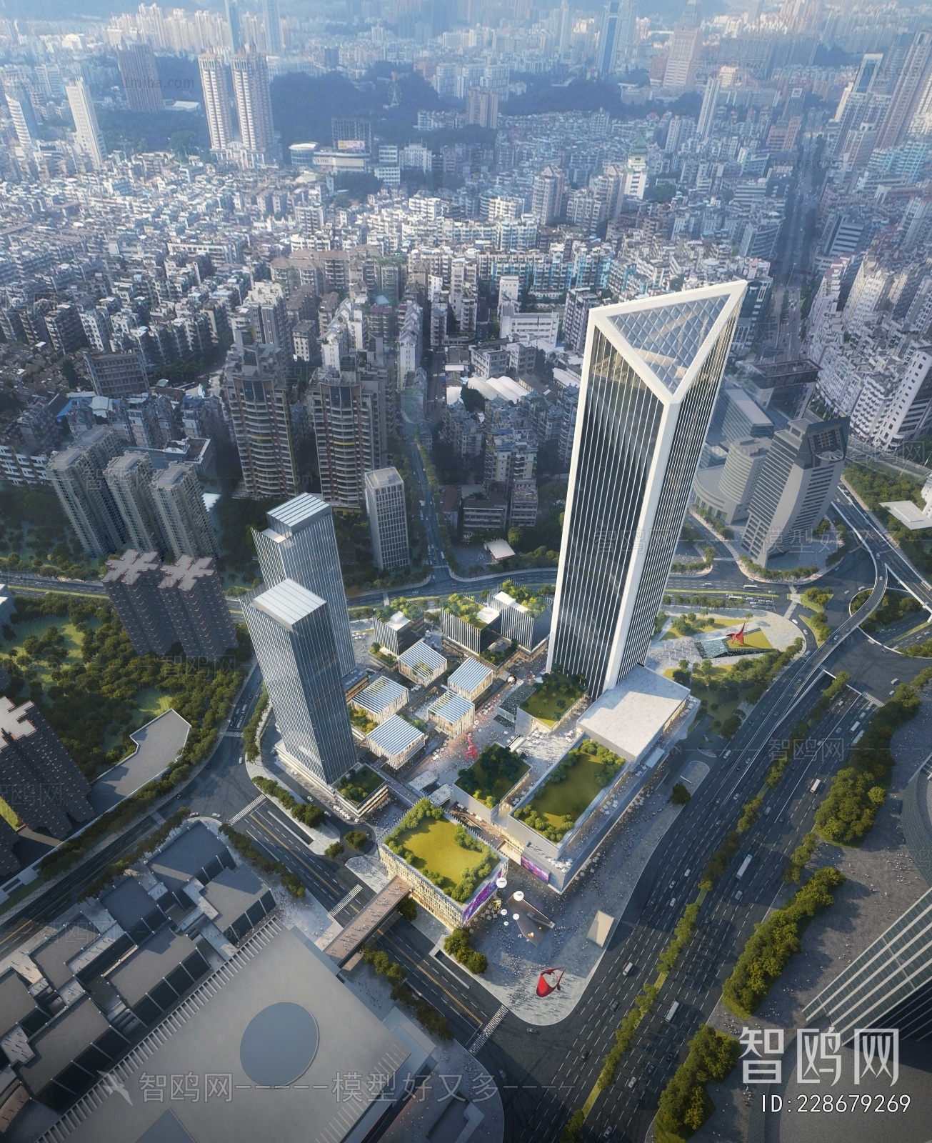 Modern Architectural Bird's-eye View Planning
