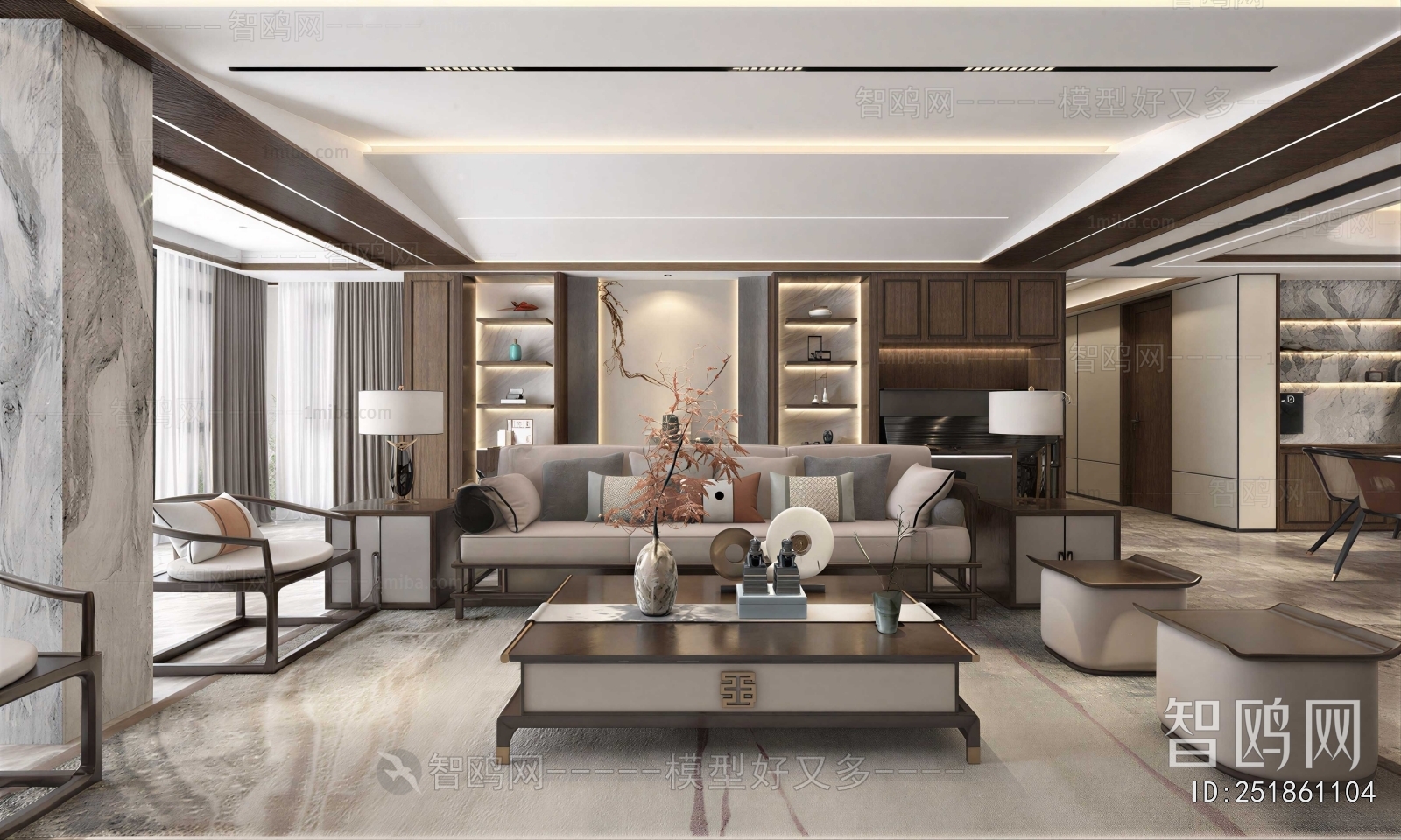 New Chinese Style A Living Room