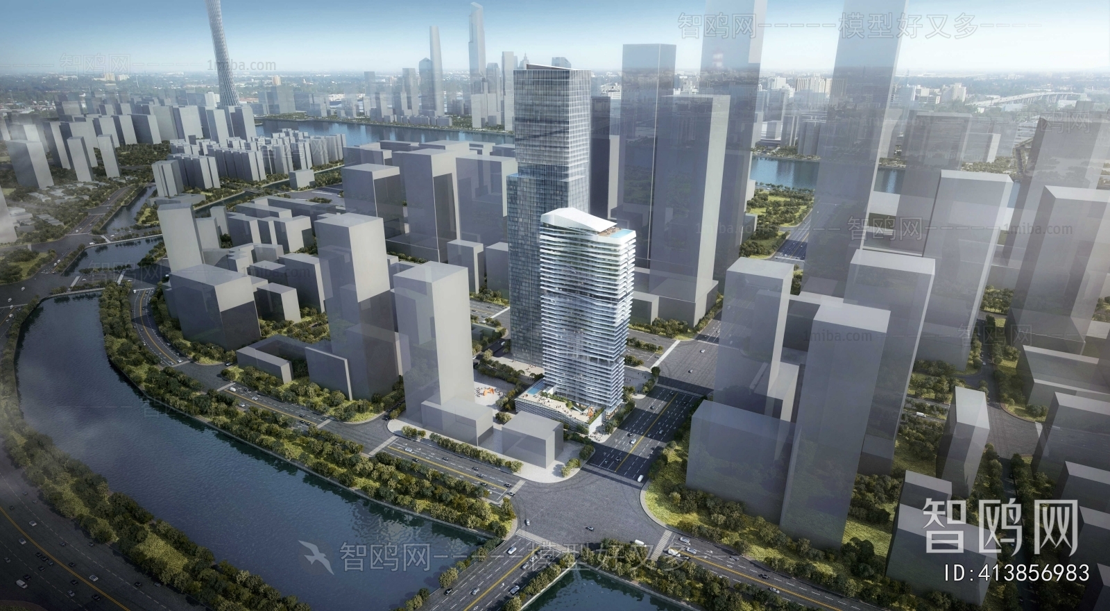 Modern Architectural Bird's-eye View Planning