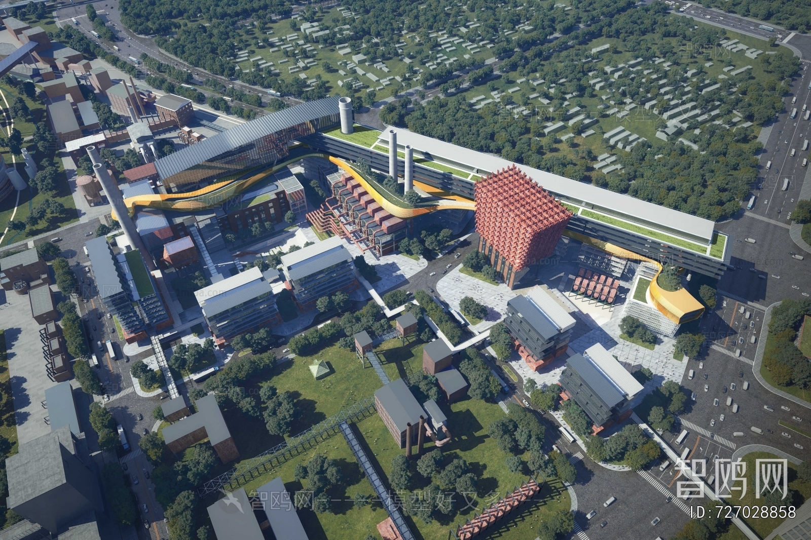Modern Architectural Bird's-eye View Planning
