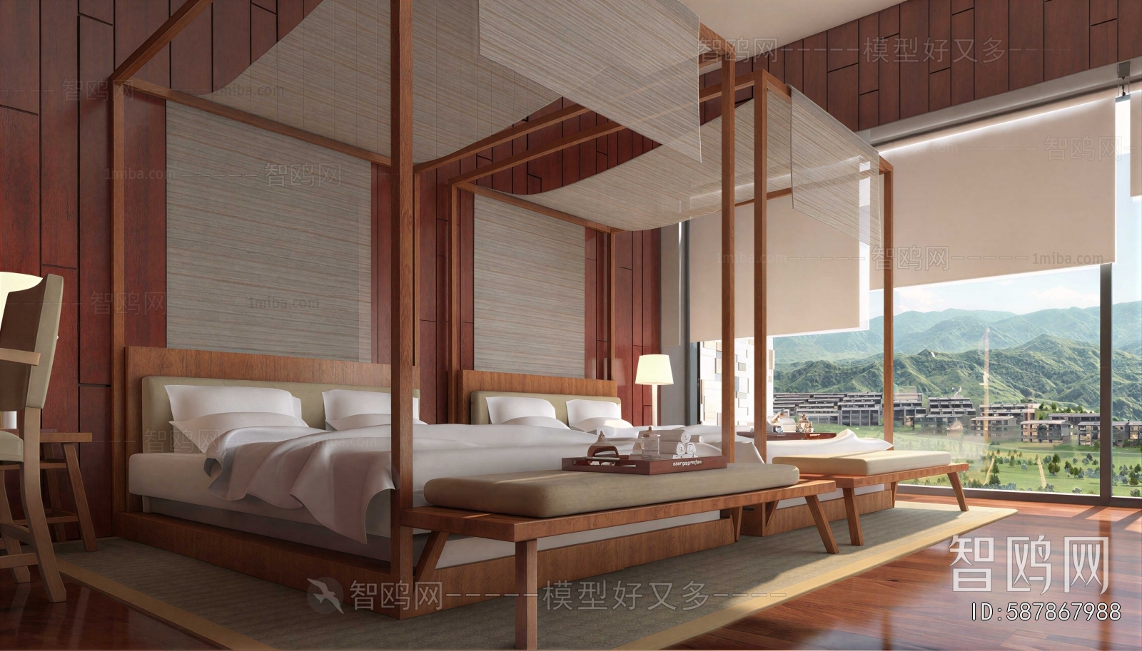 New Chinese Style Bedroom