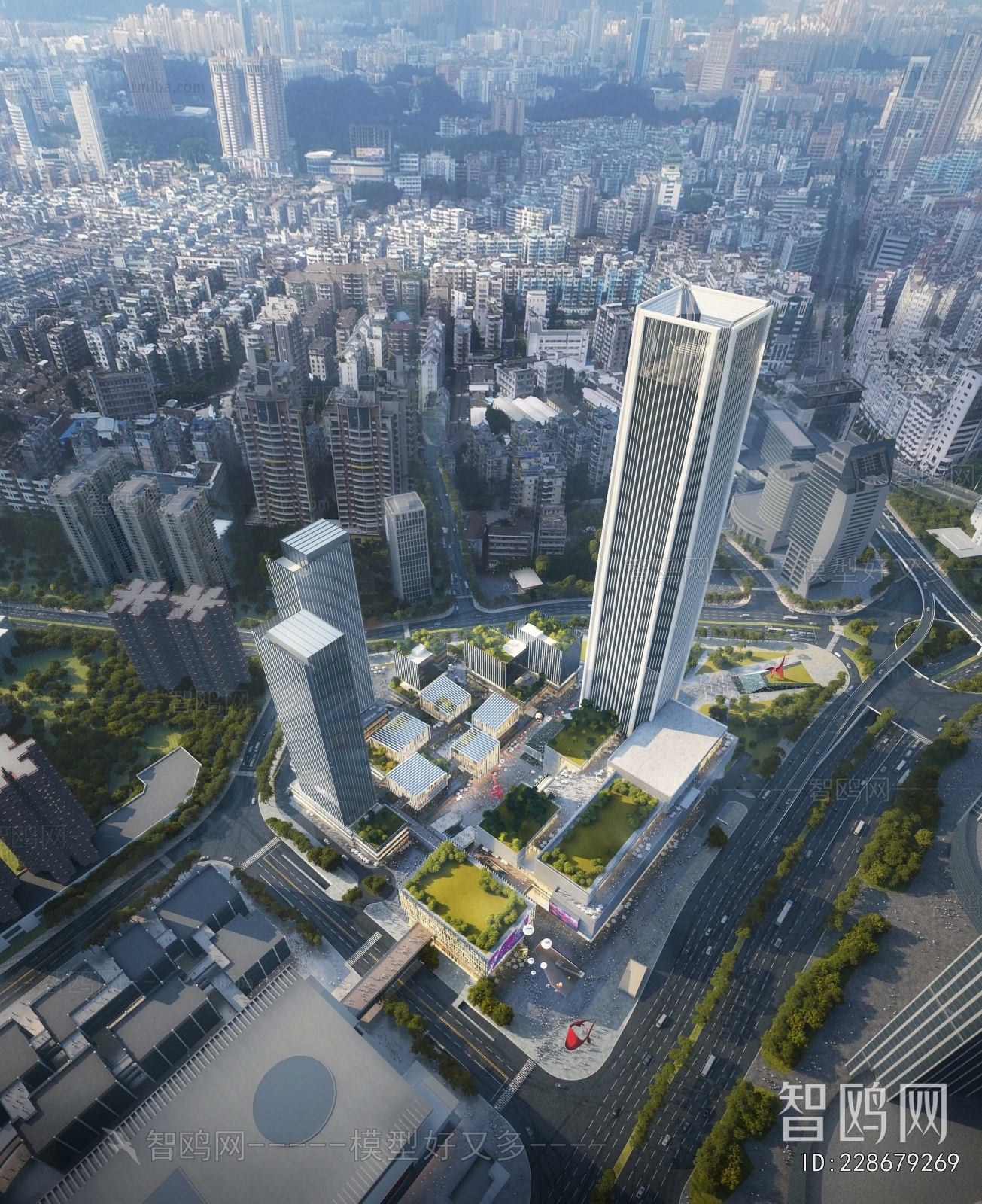 Modern Architectural Bird's-eye View Planning