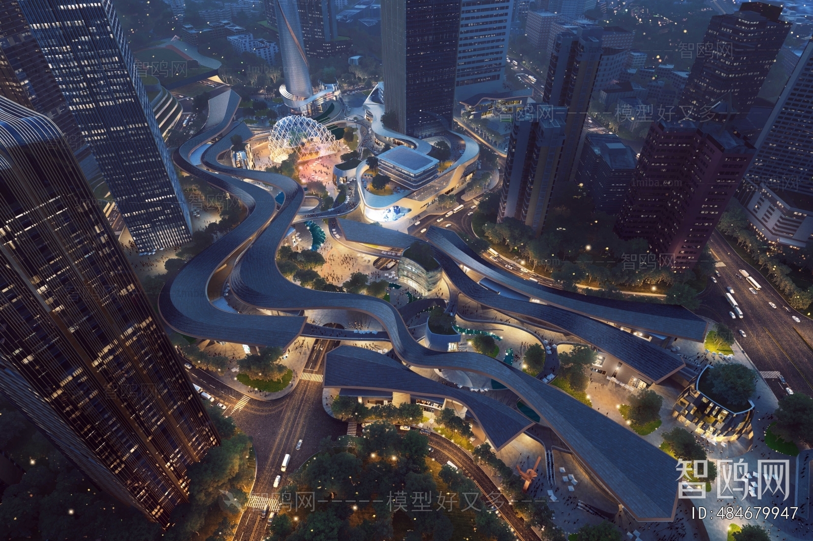 Modern Architectural Bird's-eye View Planning