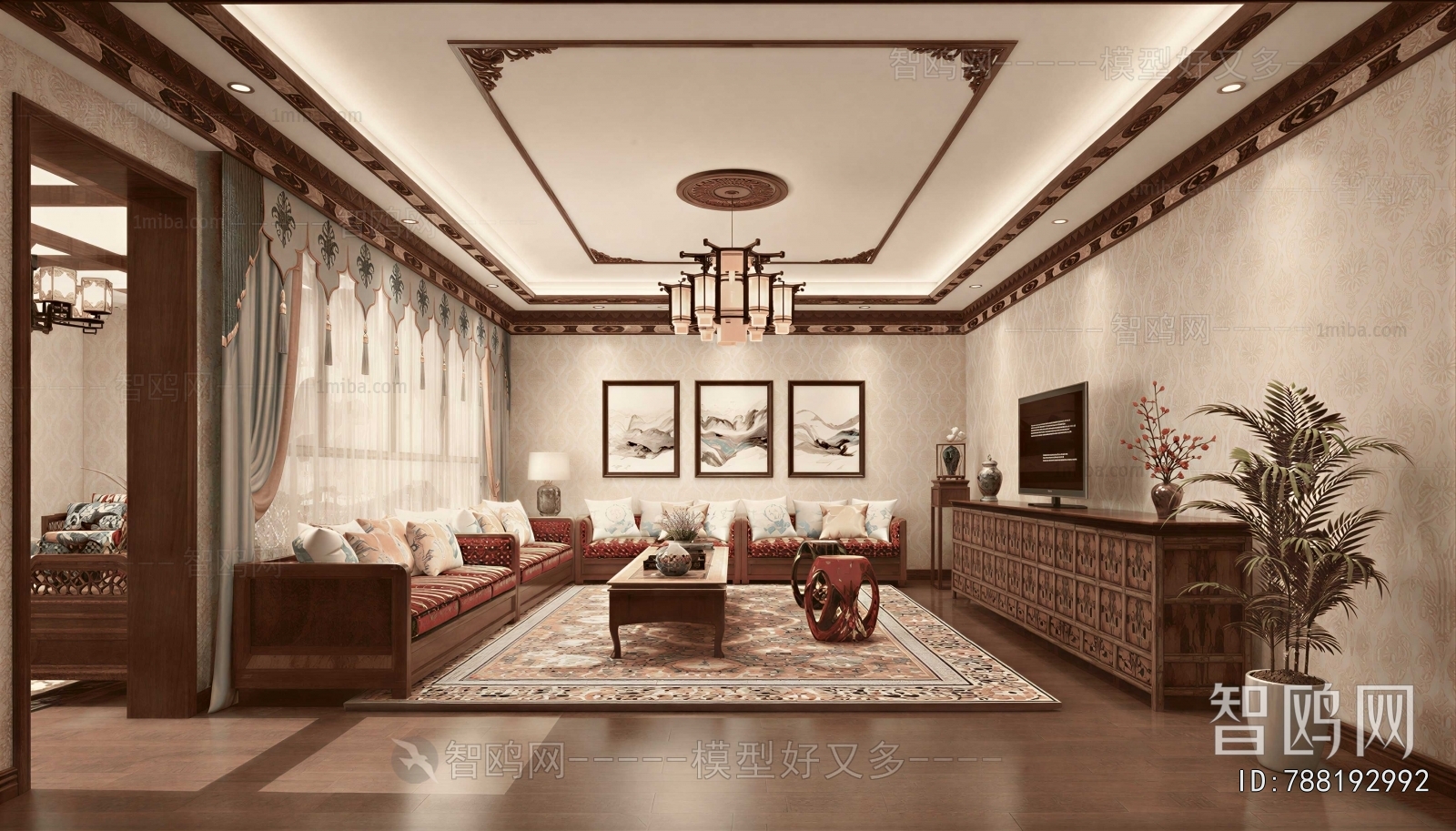 New Chinese Style A Living Room