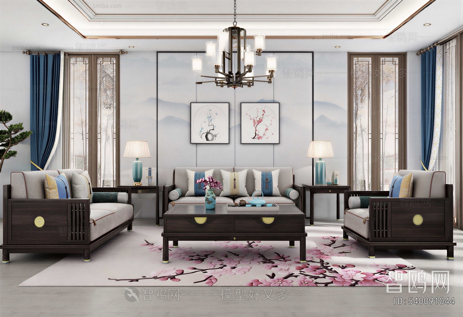 New Chinese Style A Living Room