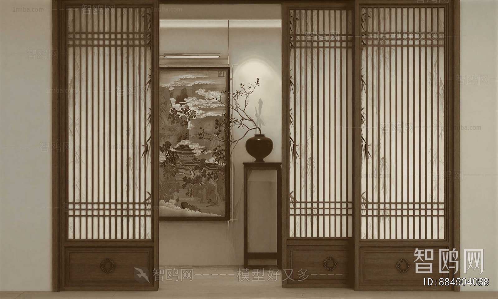 New Chinese Style Sliding Door