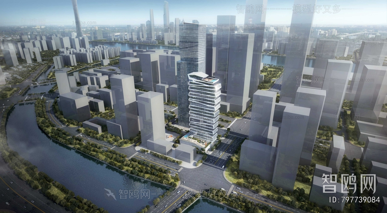 Modern Architectural Bird's-eye View Planning