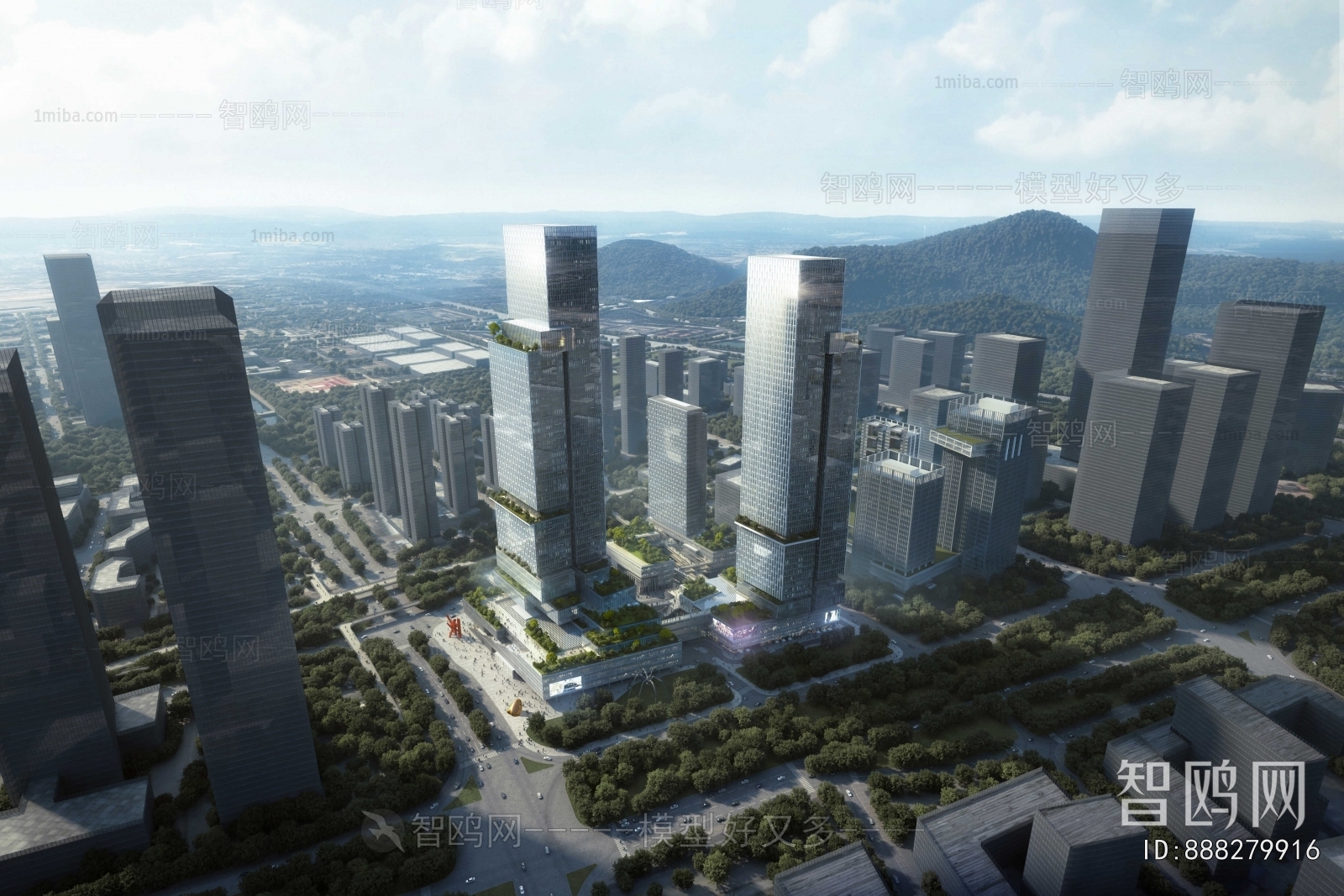 Modern Architectural Bird's-eye View Planning
