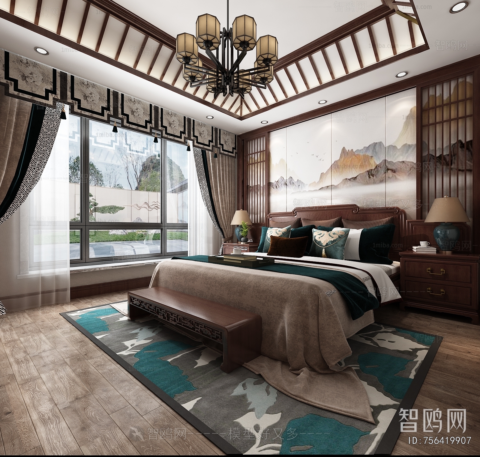 New Chinese Style Bedroom