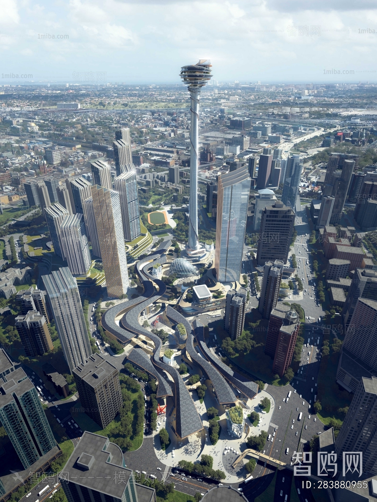 Modern Architectural Bird's-eye View Planning