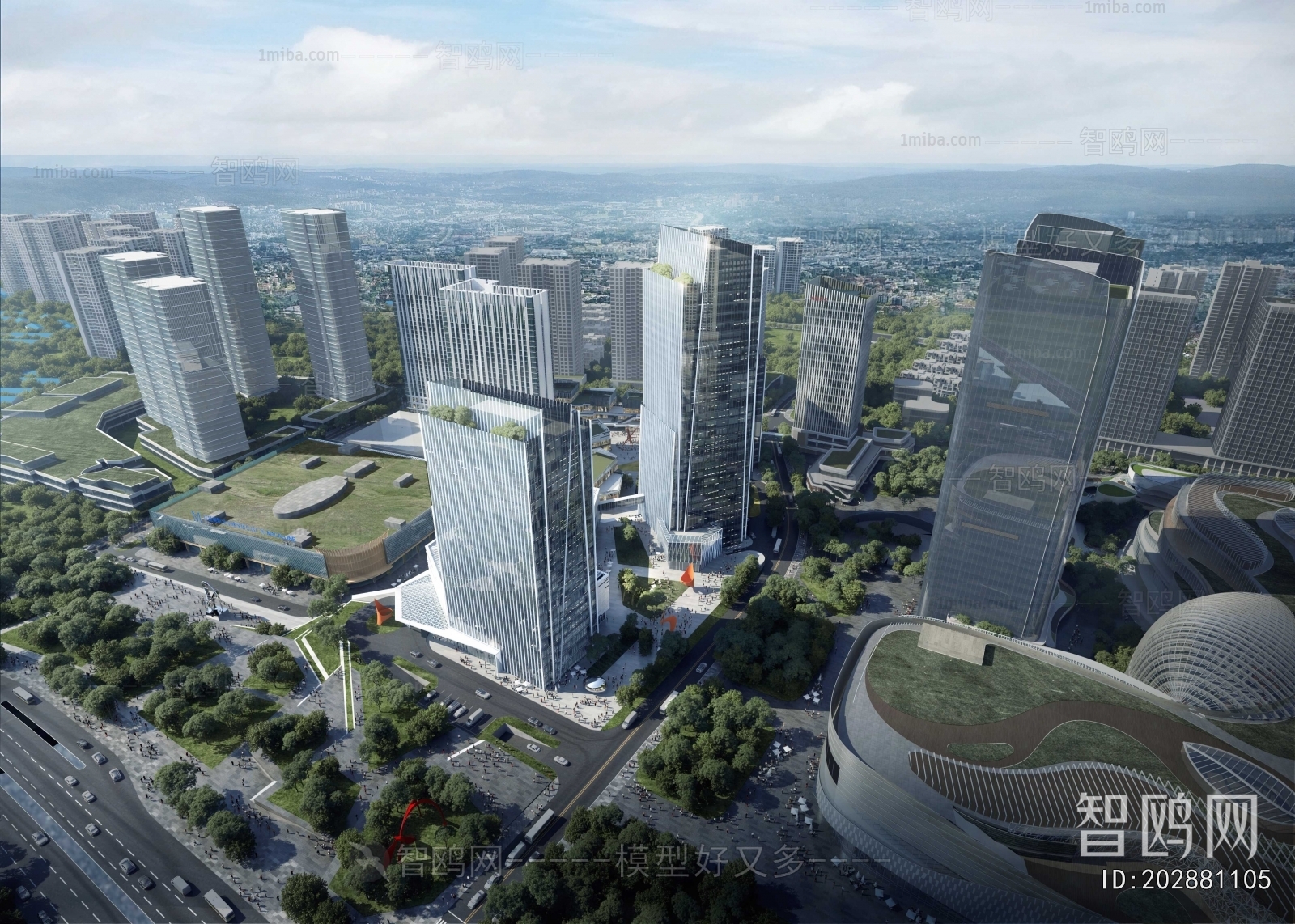 Modern Architectural Bird's-eye View Planning
