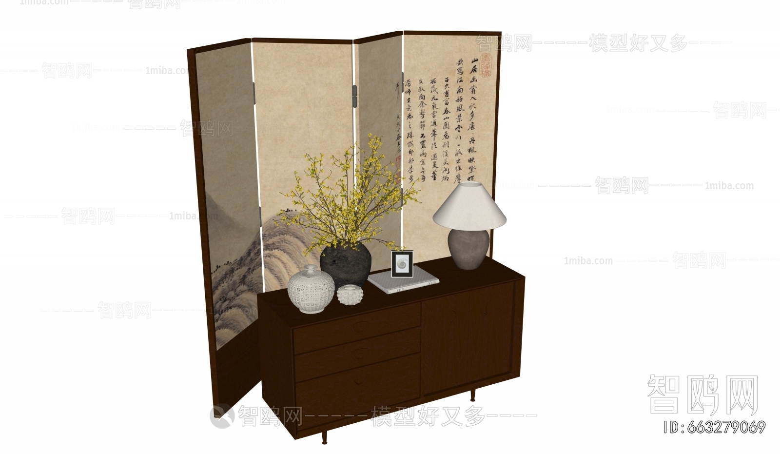New Chinese Style Entrance Cabinet