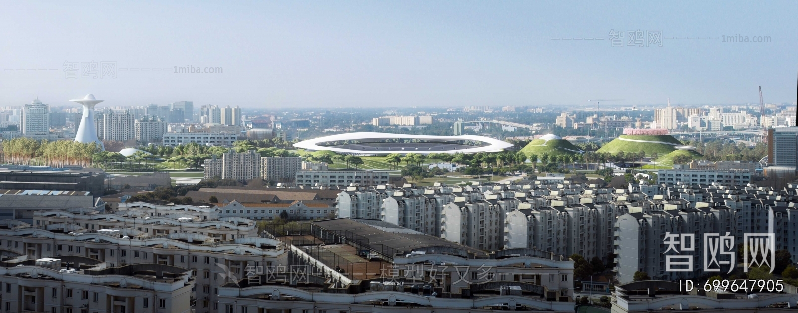 Modern Architectural Bird's-eye View Planning