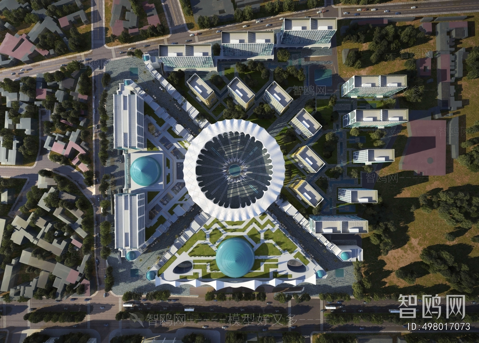 Modern Architectural Bird's-eye View Planning
