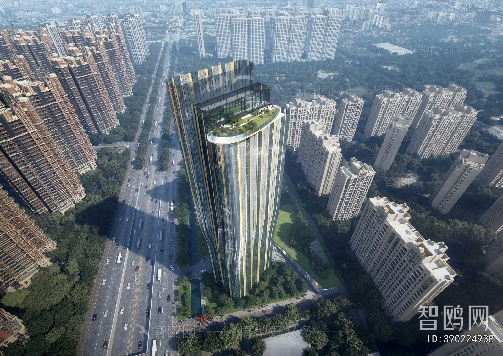 Modern Architectural Bird's-eye View Planning