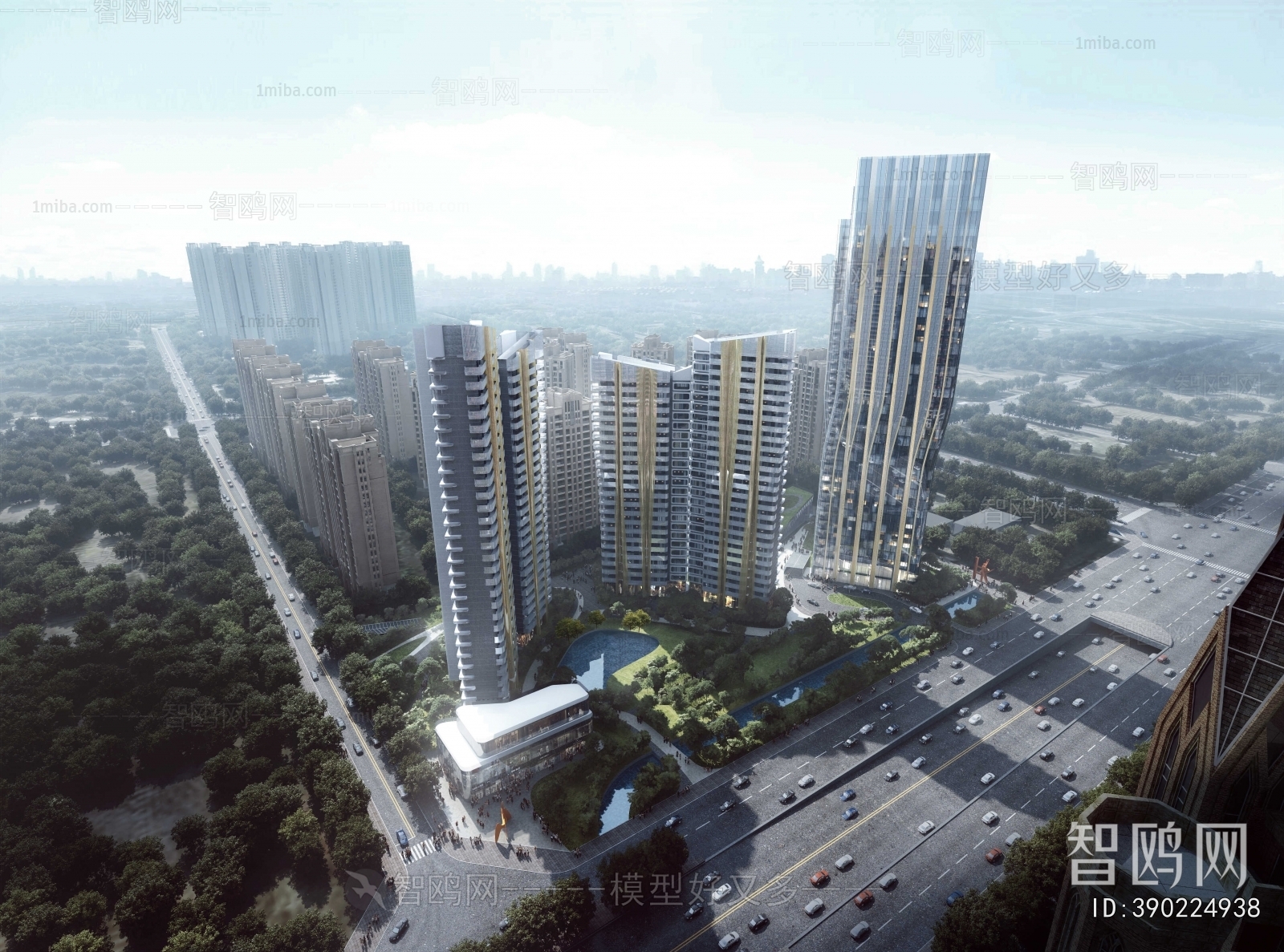 Modern Architectural Bird's-eye View Planning