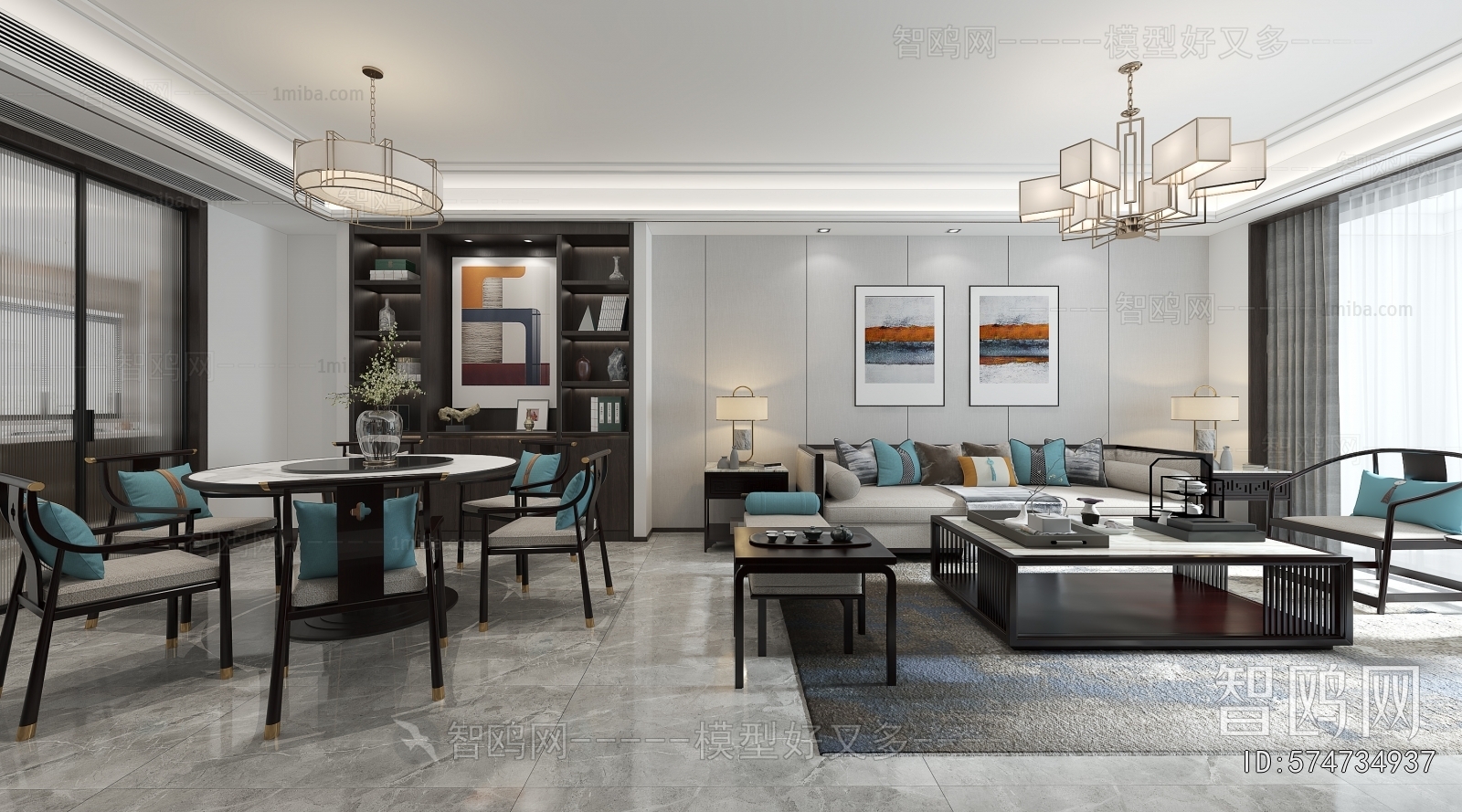 New Chinese Style A Living Room