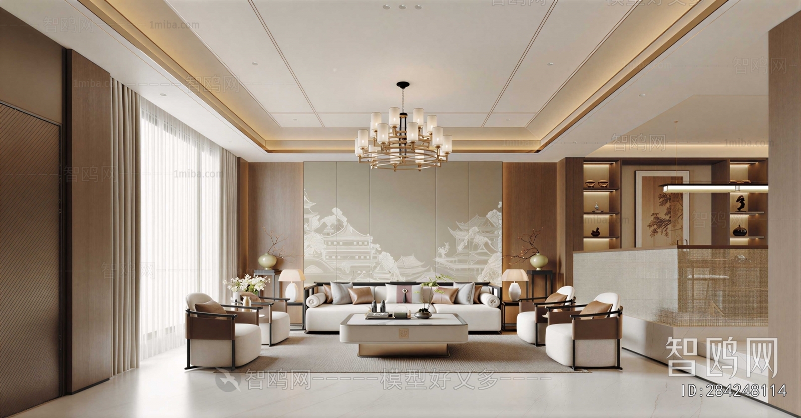 New Chinese Style A Living Room