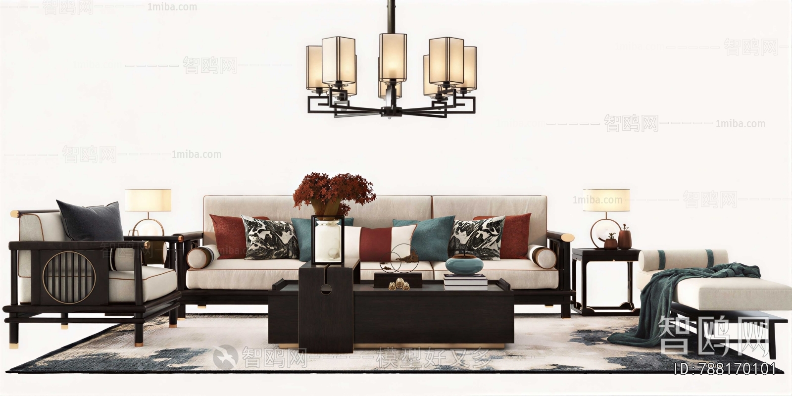 New Chinese Style Sofa Combination