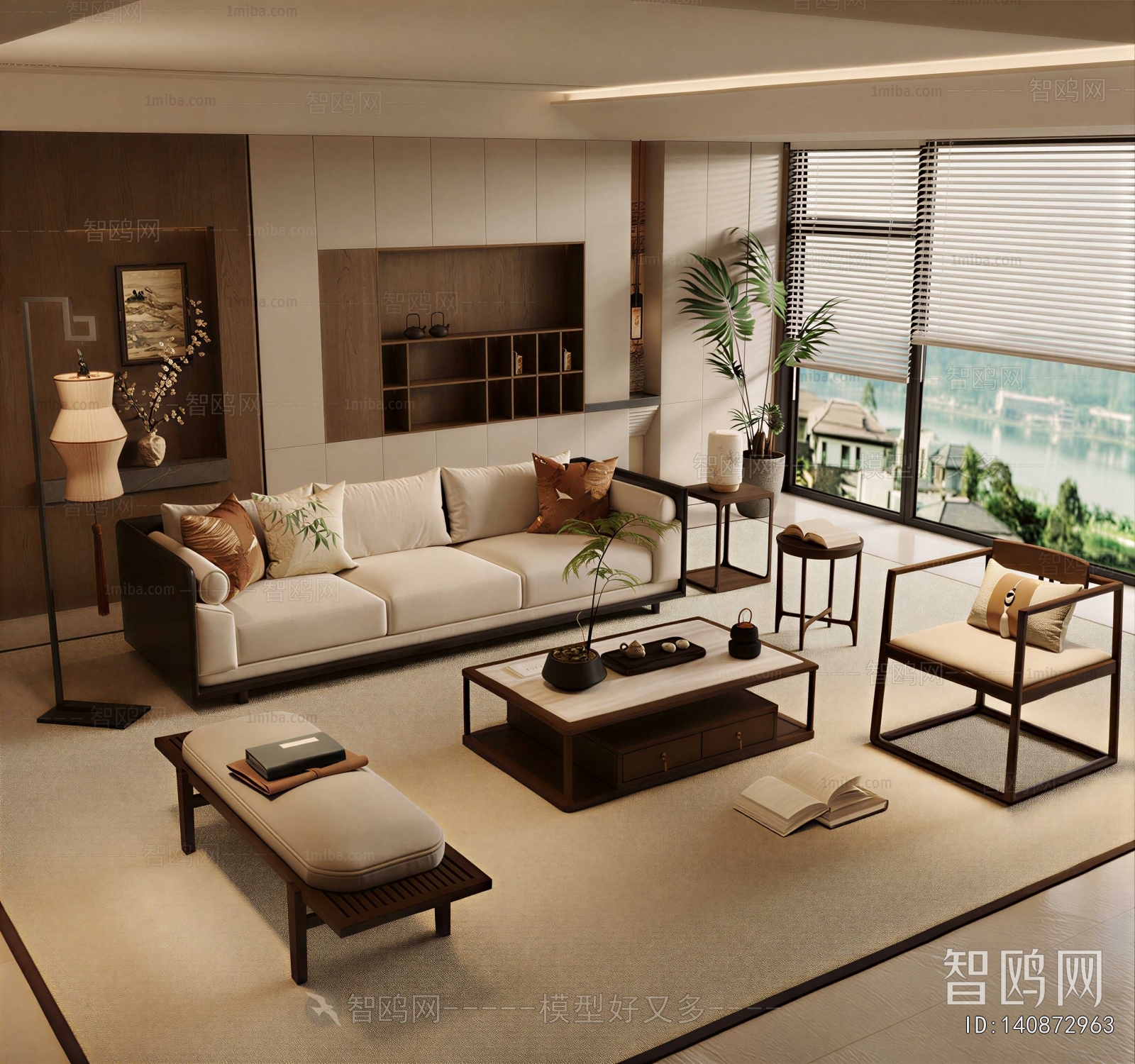 New Chinese Style A Living Room