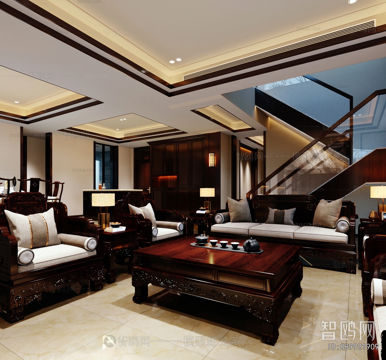 New Chinese Style A Living Room