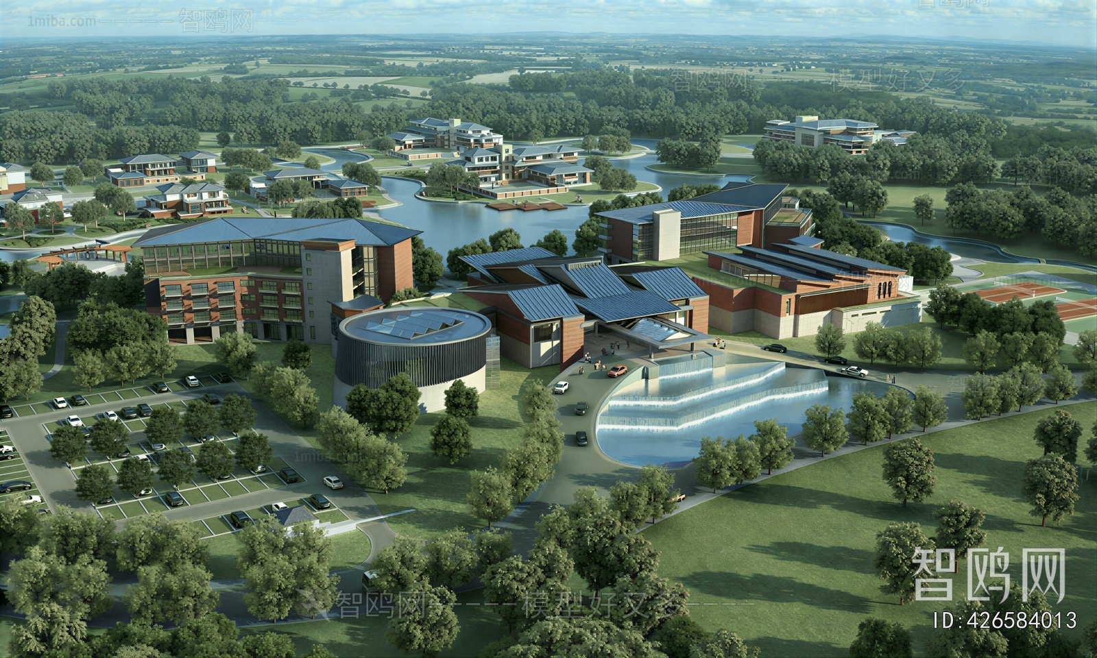 Modern Architectural Bird's-eye View Planning