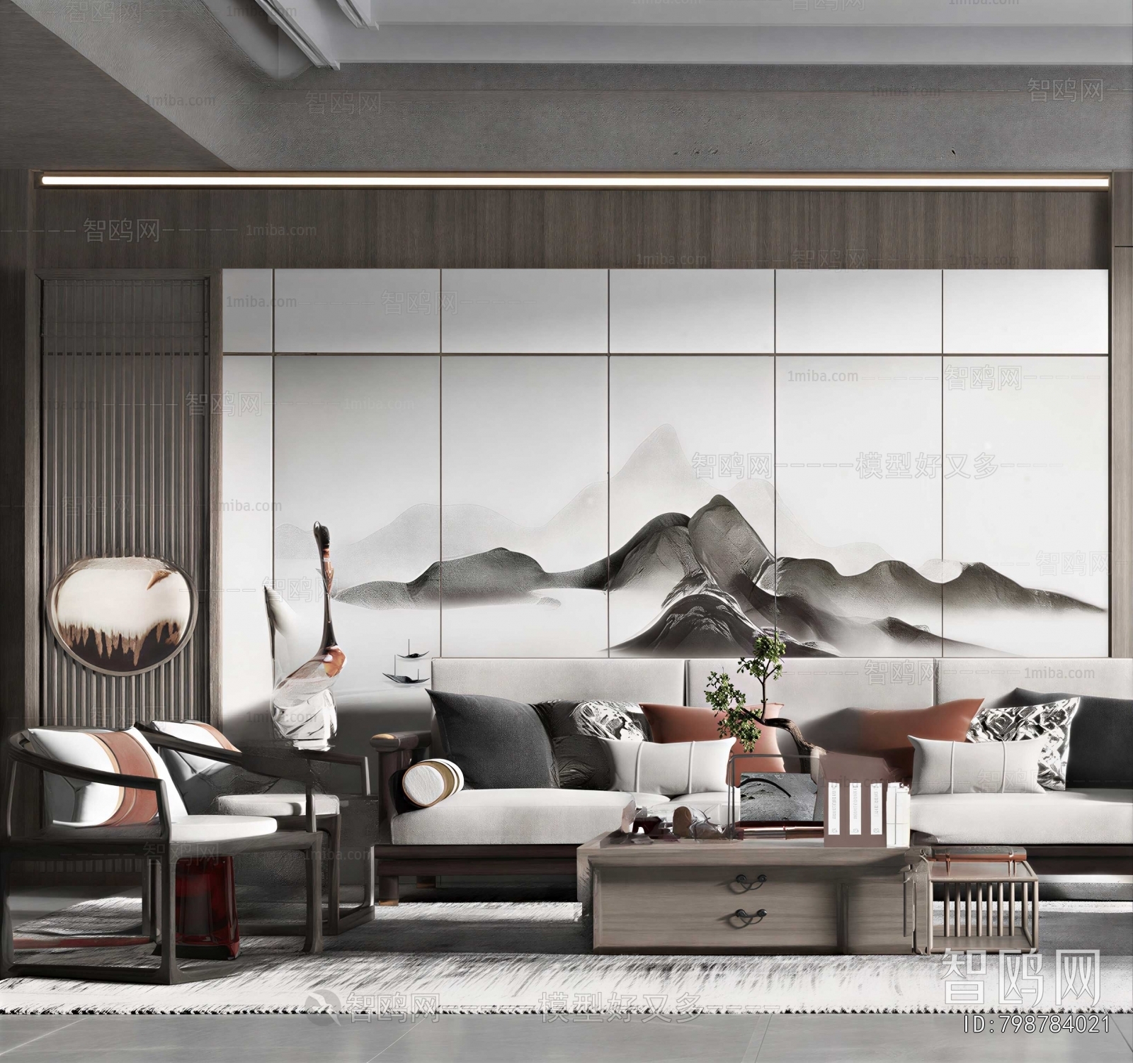 New Chinese Style A Living Room
