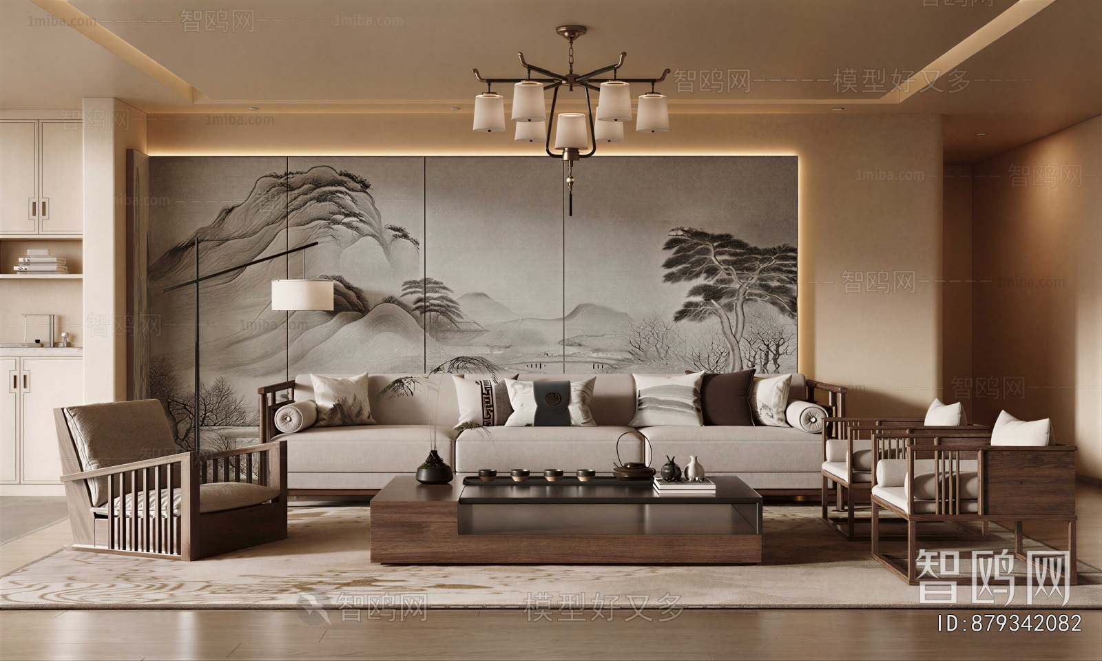 New Chinese Style A Living Room
