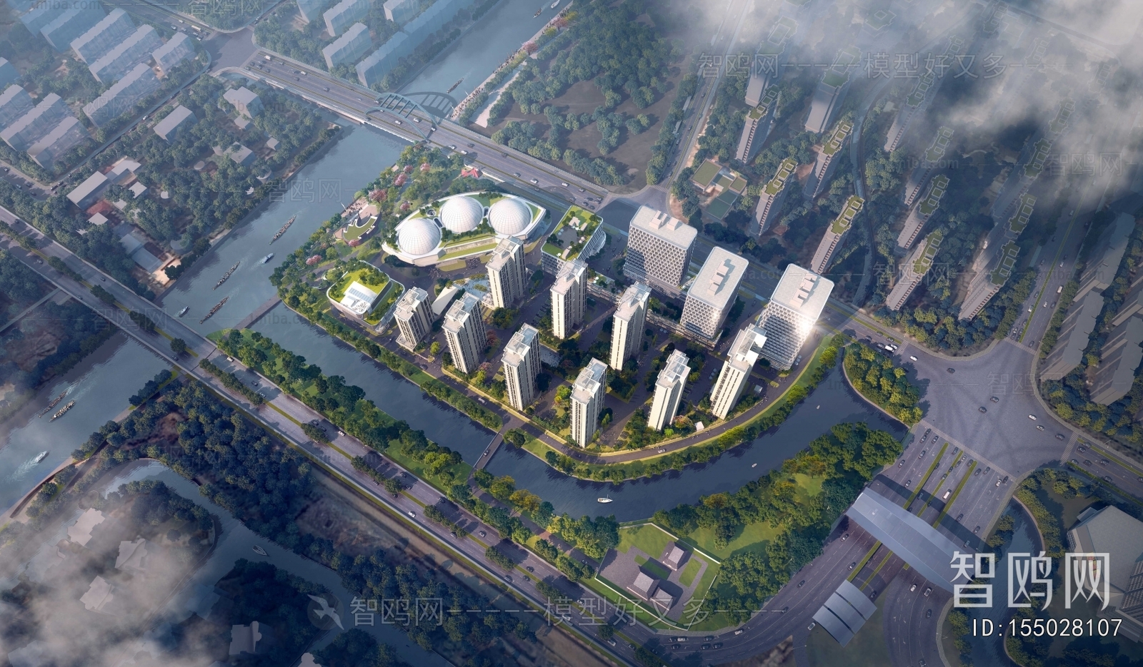 Modern Architectural Bird's-eye View Planning