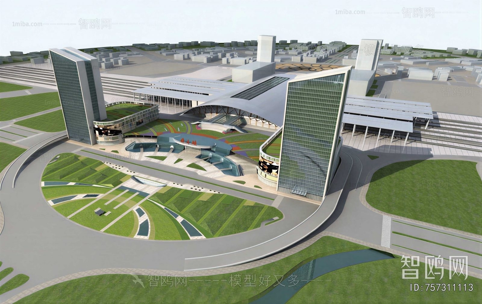 Modern Architectural Bird's-eye View Planning