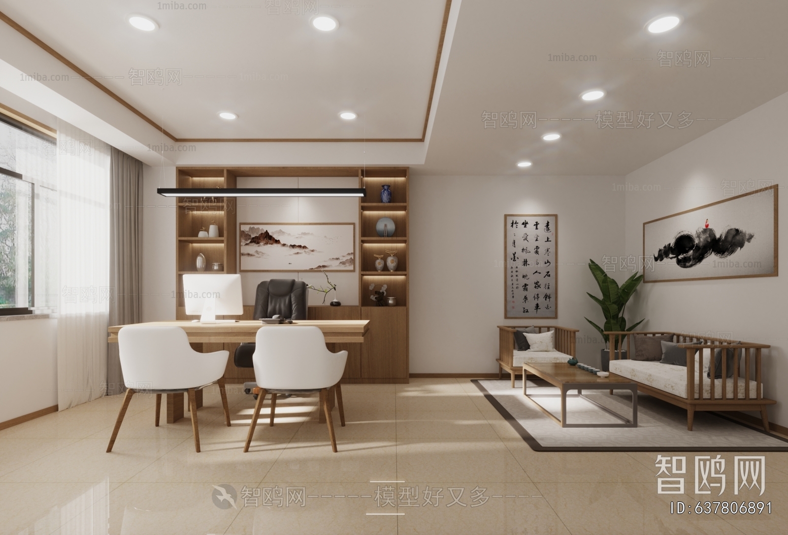 New Chinese Style Office Reception Desk