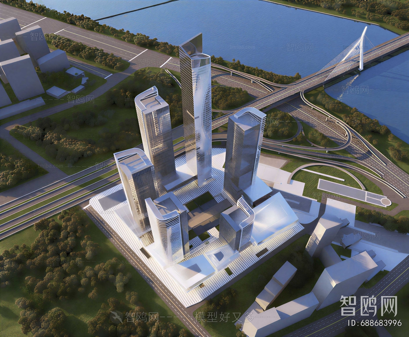 Modern Architectural Bird's-eye View Planning