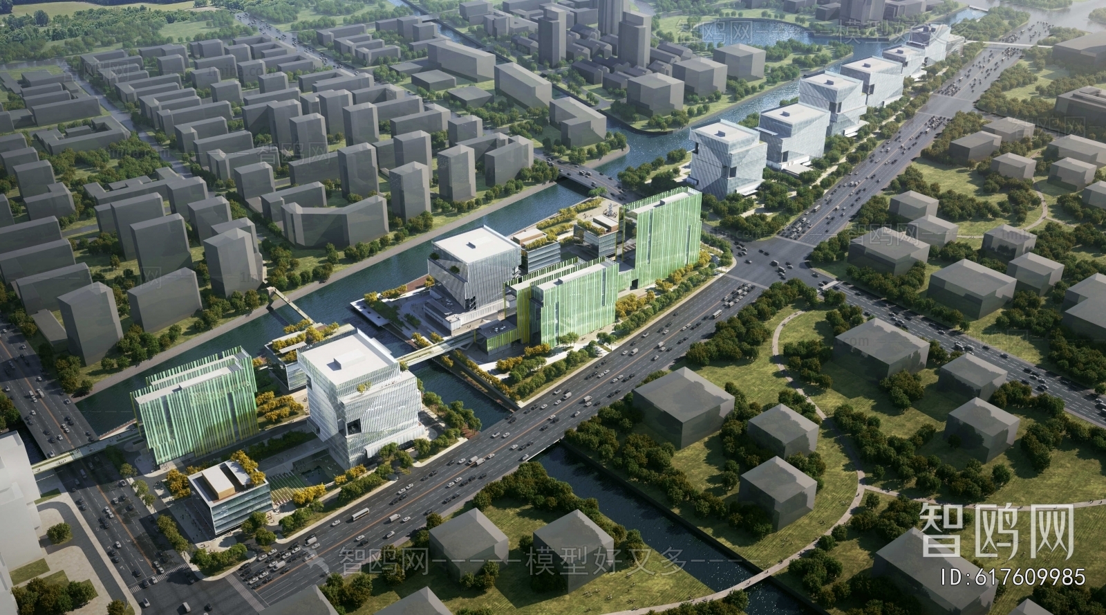 Modern Architectural Bird's-eye View Planning
