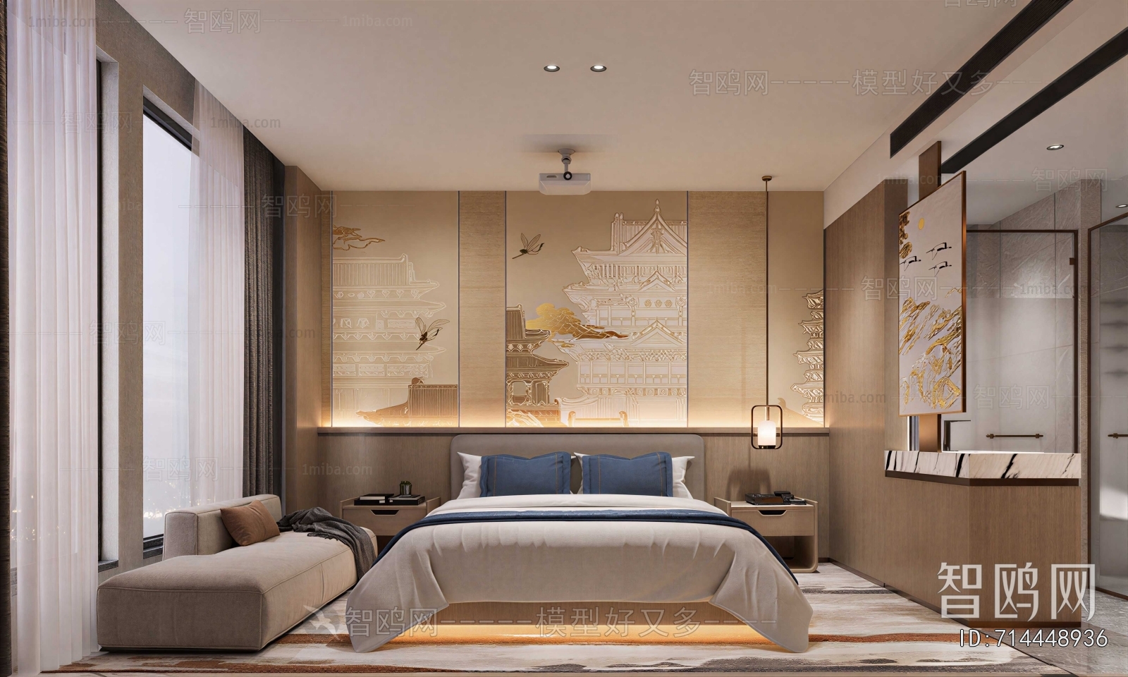 New Chinese Style Bedroom