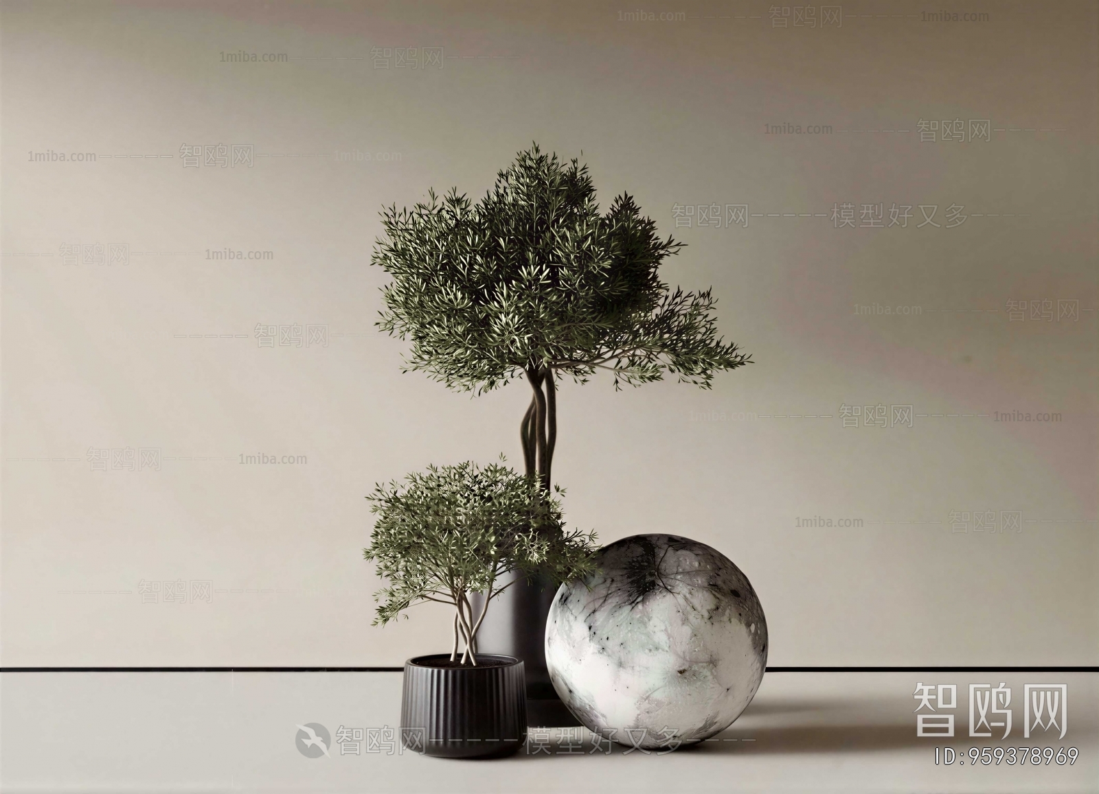 Modern Ground Green Plant Potted Plants
