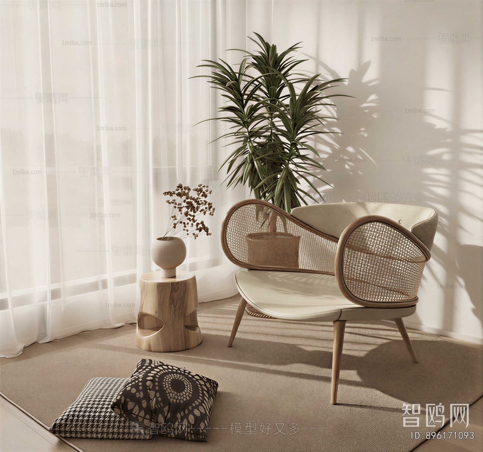Wabi-sabi Style Lounge Chair