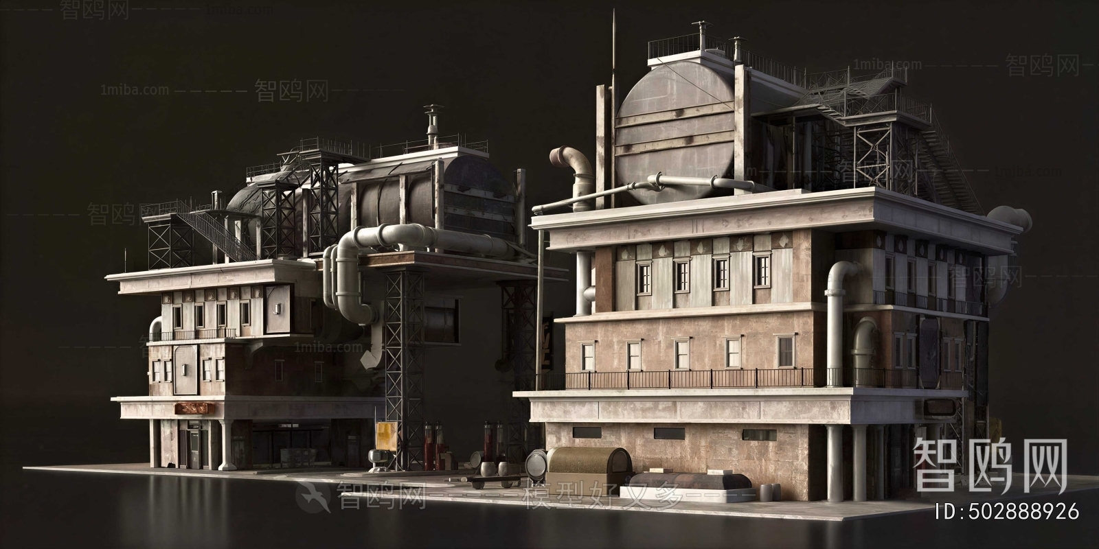 Retro Style Industrial Building