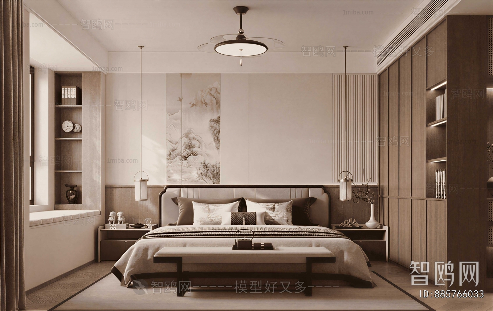 New Chinese Style Bedroom