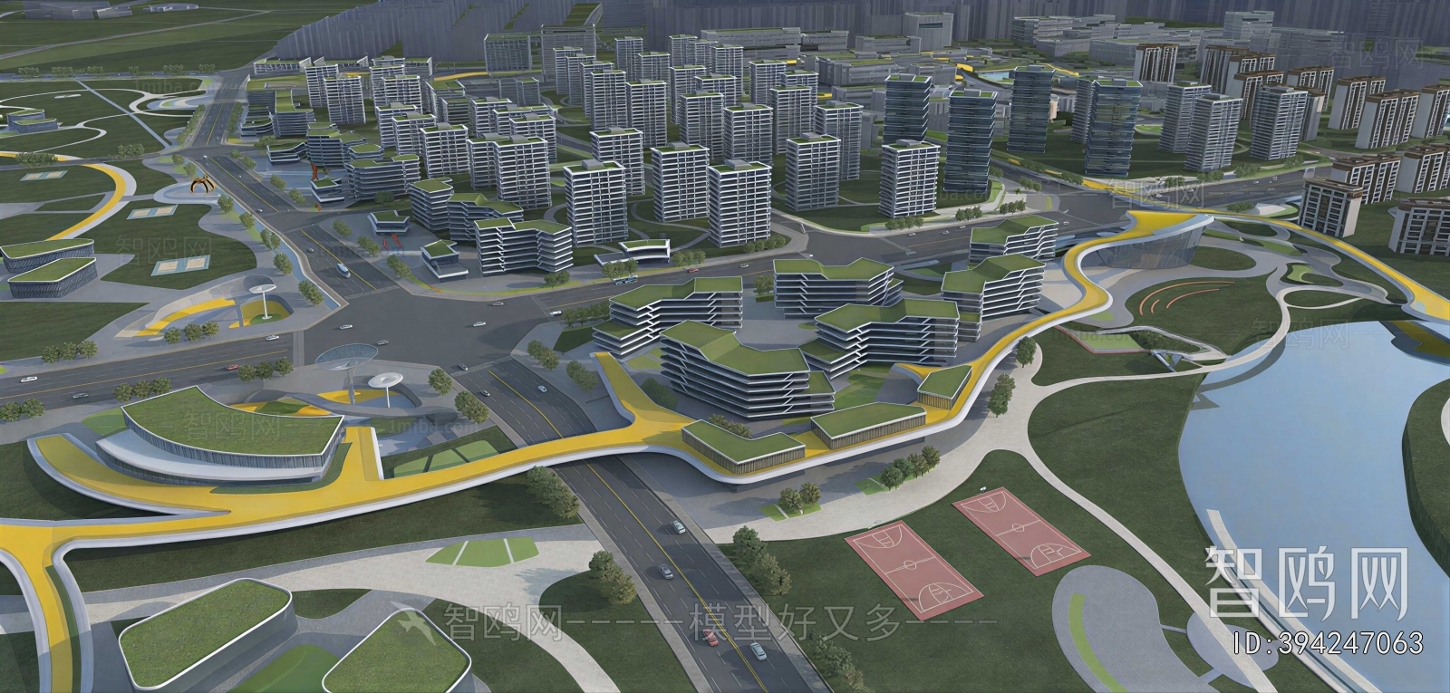 Modern Architectural Bird's-eye View Planning