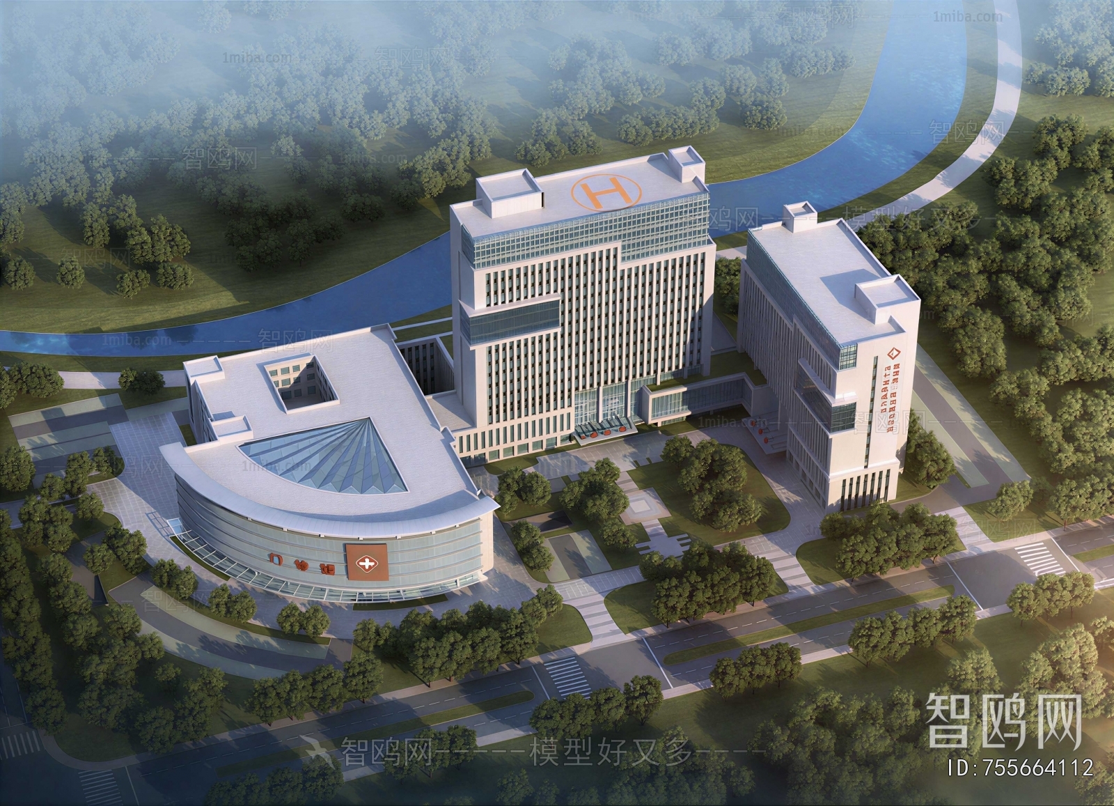 Modern Architectural Bird's-eye View Planning