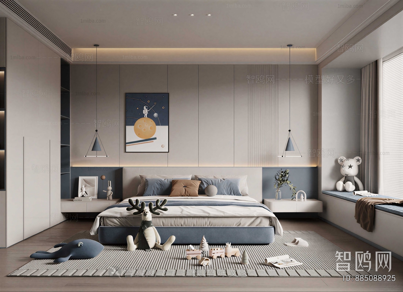 Modern Boy's Room And Son's Room